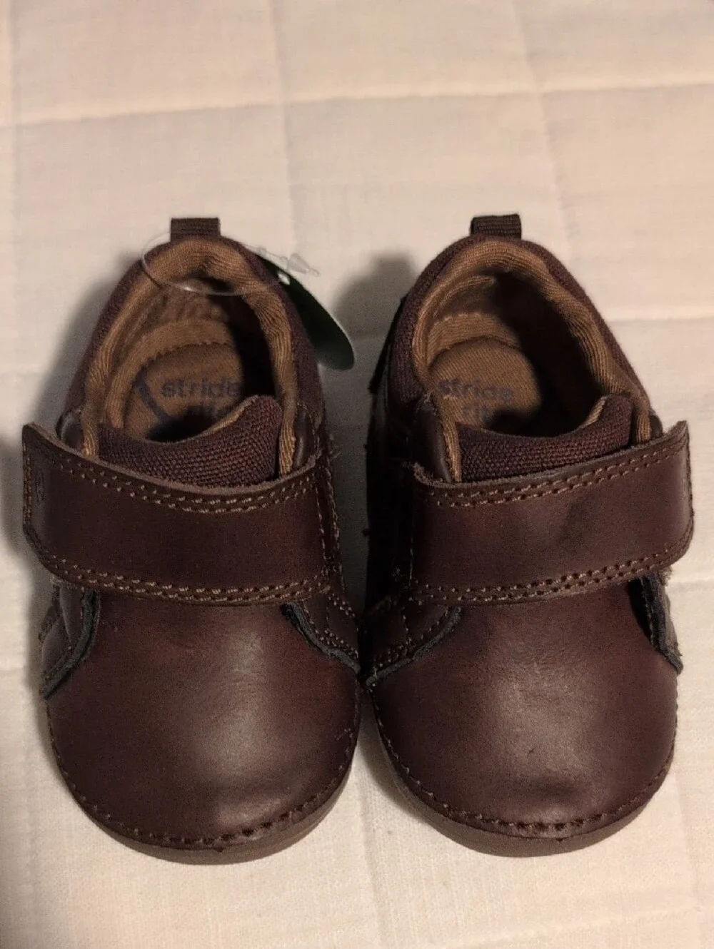 Stride Rite 3.5c - Brown Baby Walker Shoes with Hook-and-Loop Closure